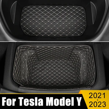 Auto Piederumi Tesla Model Y 2021 2022 2023 Priekšā Uzglabāšanas Kaste Pad Aizmugures Bagāžnieka Paklājiņš Ūdensizturīgs Pad Aizsargslāni Renes Mats