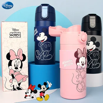 Disney Cartoon Ūdens Cup Pudele Mikey Minnie Mouse Termoss Pievienots Kausa Gudrs Nerūsējošā Tērauda Vīriešu Un Studentu Kausa 360ML