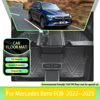 TPE Automašīnas Grīdas Paklāji Mercedes Benz EQB X243 2022 2023 2024 2025 Ūdensizturīgs Ādas Spilventiņi LHD Kāju Paklāji Paklāji Auto Papildierīces