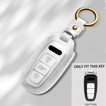 Auto Ādas Atslēgu Gadījumā Čaulu, Maks, Soma Audi A8 A6 Q8 2019 2021 Q7 TT A4 B9 A7 TDI Quattro TTS Sline Fob Smart Key Shell