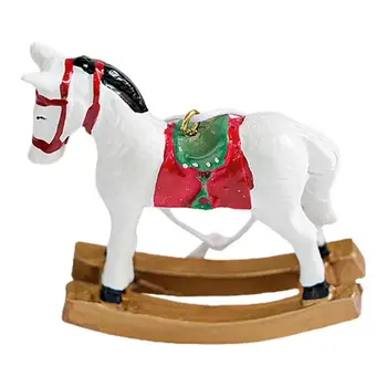 Ziemassvētku Eglīte Apdares Kuloni, Krāsotas Zirgu Kolekcionējamus Figūriņas Ziemassvētku Rotājumi Sveķu Zirgu Kuloni Ziemassvētku Eglīte