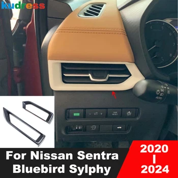 Priekš Nissan Sentra Bluebird Sylphy 2020 2021 2022 2023 2024 Oglekļa Auto Sānu Gaisa Nosacījumu, Ventilācijas Izvads Vāciņš Melns Aksesuāri