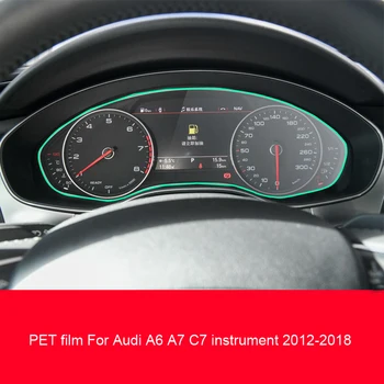 PET aizsargplēvi Audi A6 A7 C7 2012-2018 Automobiļu interjers mērierīču paneļa membrānu LCD ekrāns apdare Anti-scratch