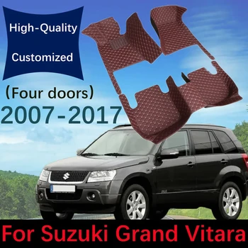 Pasūtījuma Ādas Automašīnas Grīdas Paklāji Suzuki Grand Vitara (Četras Durvis) 2007-2017 Auto Paklājs, Paklāji Pēdu Spilventiņi Piederumi
