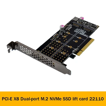 PCI-E X8 Dual Channel M. 2 Nvme Palielināt M. 2 M TAUSTIŅU Nvme Cietvielu Diski Paplašināšanas Kartes Adapteris Karte