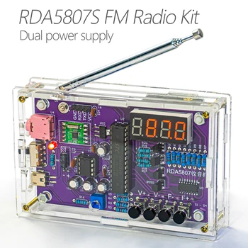 87-108MHz RDA5807S FM radio montāžas komplekts nixie caurule displejs skolotāju apmācības DIY ražošanas monolīta metināšanas daļas