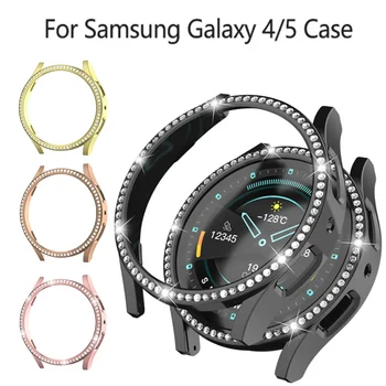 Diamond Case for Samsung Galaxy Skatīties 4/5 44mm 40mm Dobi No Aizsardzības Apvalks, Divas Rindas Bling Kristāla Bufera Vāciņš Nav Ekrāna