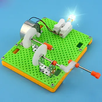 Jauns Smieklīgi Zinātnes Fizisko Eksperimentu Mazo Izgudrojums Izglītības Rotaļlietas DIY Rokas Kloķa Ģeneratora Modeli, Bērnu Rotaļu Mācīšanos
