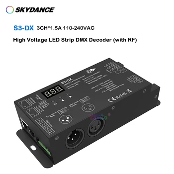 Skydance 2.4 G RF RGB tālvadības 10V-220V MAIŅSTRĀVAS Augsta Sprieguma LED Strip gaismas DMX Dekoderi 13CH*1.5 4 PWM DMX signāla kontrolieris