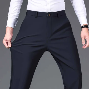 Augstākās Kvalitātes Vīriešu Apģērbu Oficiālu Gadījuma Bikses Regulāri Fit Pavasara Jaunu Kleitu Bikses Japānas Klasiskās Elastīgas Garās Bikses