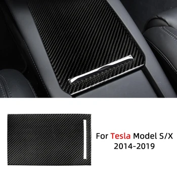 Model S Center Console Uzglabāšanas Kaste Paneļa Vāku Apdare Uzlīme Par Tesla Model S/X 2014-2019 Automašīnas Salona Piederumi