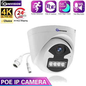 4K 8MP POE IP Kameras divvirzienu Audio H. 265 Platleņķa 3.6 mm AI Krāsu Nakts Redzamības Mājas CCTV Video Novērošanas Drošības Kameru