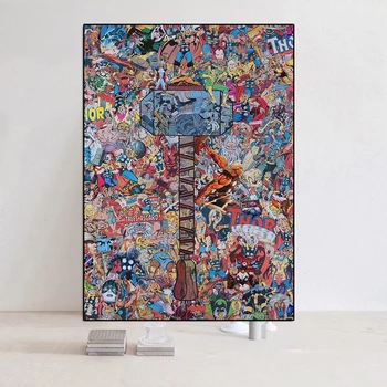 Marvel Supervaroņu Thor Grafiti Mākslas Audekls Gleznošanai Avengers Anotācija Plakātu Un Izdrukāt Sienas Mākslas Dzīvojamā Istaba Mājas Apdare Dāvanu