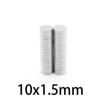 20pcs 10x1.5mm Mini Apaļi Magnēti, N35 Neodīma magnētisko apļveida retzemju Magnēts Pastāvīgu apli Spēcīgu 10*1,5 mm