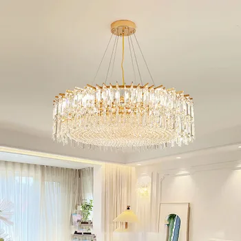 Mūsdienu Kristāla Kulons Lighs Luksusa Interjera Dekorēšana Guļamistaba, Ēdamistaba Dzīvojamā Istaba, Griestu Lustra Zelta Spīdumu Led Ring Light