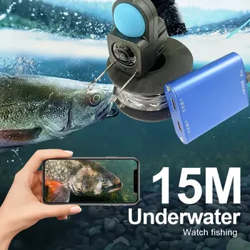 Portatīvo Fish Finder Zemūdens Zvejas Kamera 6 LED Nakts Redzamības Ūdensizturīgs Laivu Ledus Zvejas Kameru Piederumi 15m TIPA C