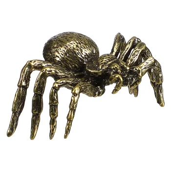 Halloween Spider Statuetes Metāla Zirneklis Modelis Misiņa Spider Rotājumu Desktop Stuff Dzīvniekiem Rota Galda Dekoratīvie Amatniecība