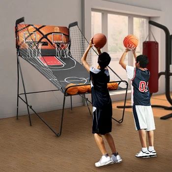 Dual Shot Arcade Basketbols Basketbola Spēle Iekštelpu Ar Led Elektronisko Vārtu Un Taimeris Arcade Basketbola Jautri Mājās