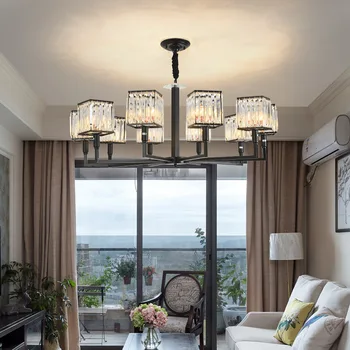 Amerikāņu viesistabā lustras vienkārši kristāla dzīvojamā istaba lampas modernās vienkāršu ēdamistaba lampas, silts, guļamistabas lampas apgaismojums
