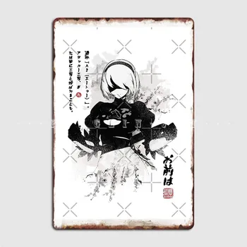 Nier:Automāts 2b Japāna Tintes Metāla zīmju Krogu Alu Pub Drukāšanas Sienas Dekoru, Skārda Parakstīt Plakātu