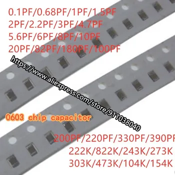 100GAB 0603 SMD Chip Kondensators 50V 0.1-910PF 0.91 1.1 1.5 1.6 2.2 2.7 4.3 3.6 3.9 6PF 8.2 PF 10 20 68 33 39 82PF 390 360 820PF