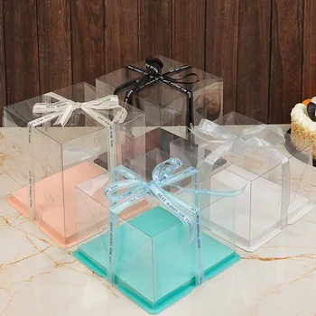 Pielāgota productCustom pārredzamu dzimšanas dienas kūka kastē plastmasas iepakojuma kaste, lai kūka