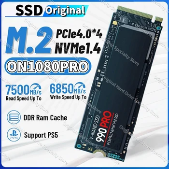 990pro 7450MB/s SSD disks 4TB NVMe M2 PCIe 4.0x4 2280 1 tb 2 tb Iekšējā Cietā Stāvoklī Cietā Diska M. 2 2280 SSD Diska hdd PS5 PC Klēpjdators